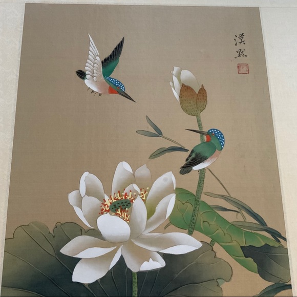 SOLD Stunning Original Silk Paintings Framed and Signed - Picture 3 of 8